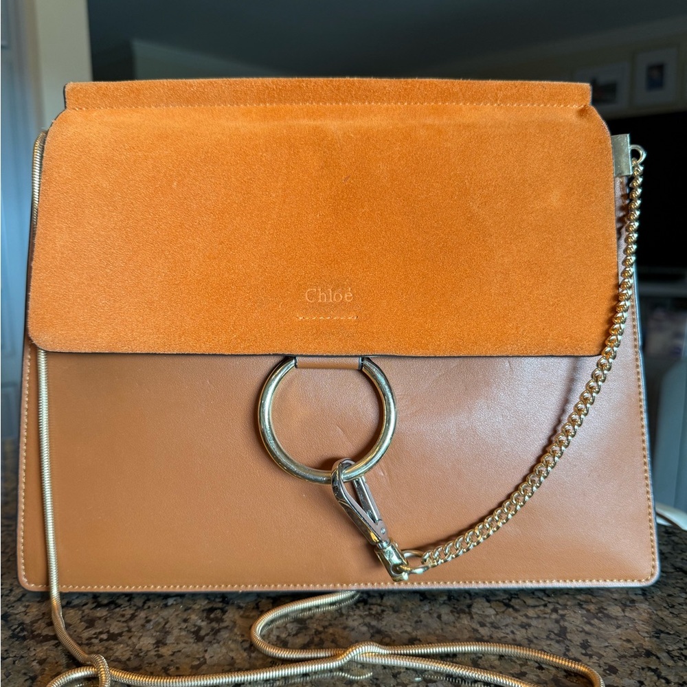 Burnt Orange Chloe Leather Shoulder Bag